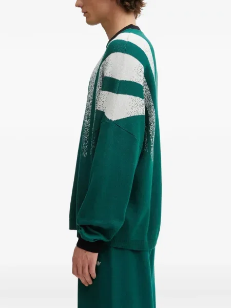 Sneakersy Adidas Predator w paski z dekoltem w serek z kapturem różowe