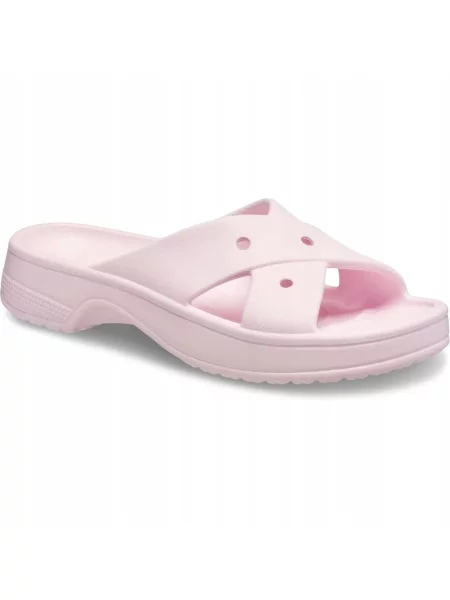 Sandały Crocs Classic Z Paskiem Krzyżowym różowe