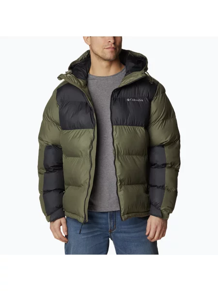 Kurtka puchowa Columbia Pike Lake II Hooded stone green/ shark zielona