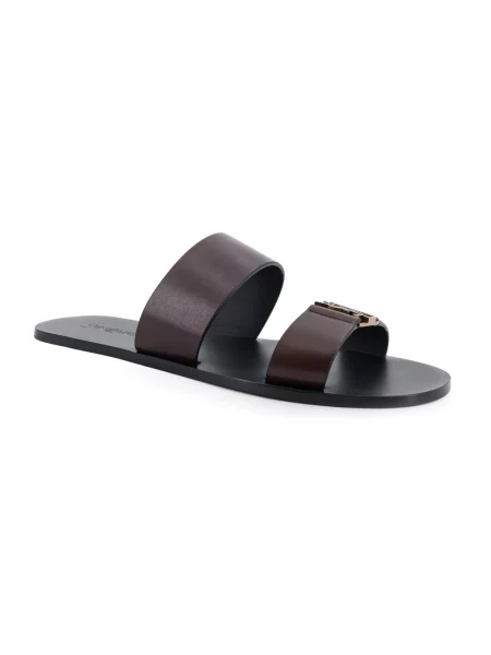 Klapki Saint Laurent brązowe