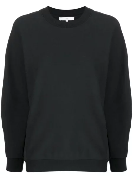 Hanorac crewneck Tibi cu decolteu rotund negru