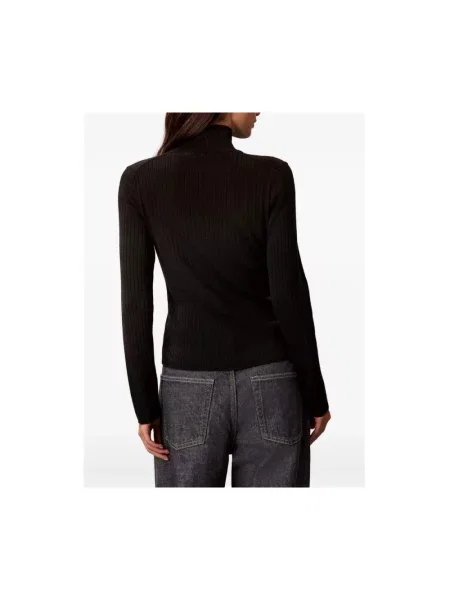 Sweter z golfem Calvin Klein wełniany czarny