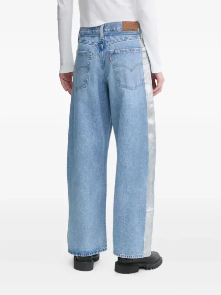 Kožené pruhované džíny Levi's 527 s kapucí modré