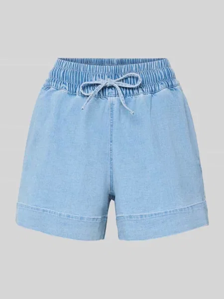Szorty jeansowe o kroju wide leg z mieszanki bawełny model BILLO' Pieces różowe