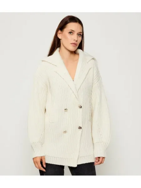 Liu Jo Cardigan cu adaos de lână alb