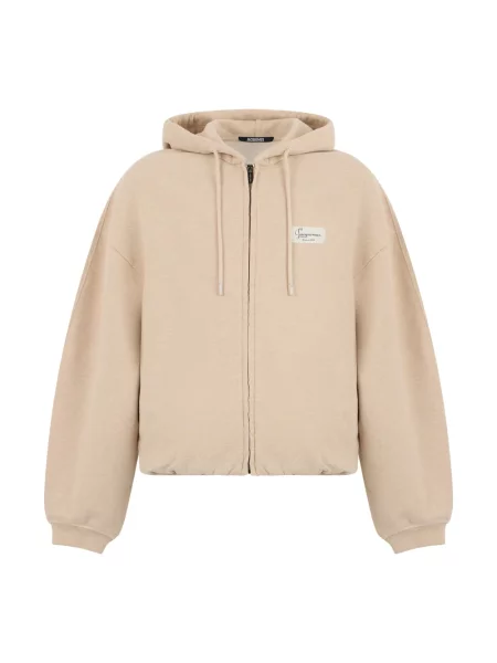 Sweter Jacquemus z kapturem beżowy