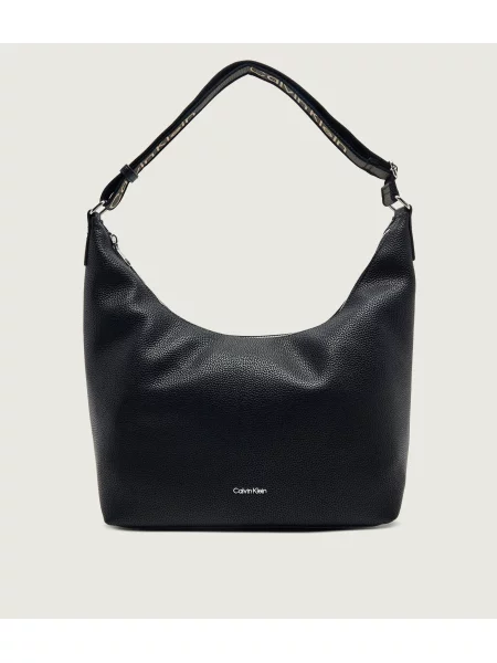 Geantă Calvin Klein Webbing Strap Md Shoulder Bag negru