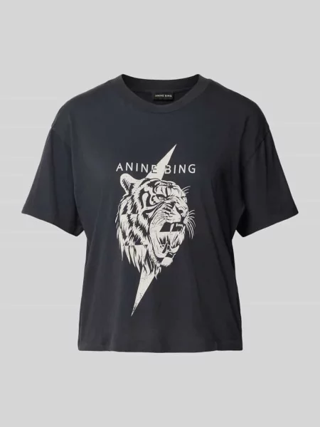 T-shirt o kroju relaxed fit z czystej bawełny Anine Bing czarna