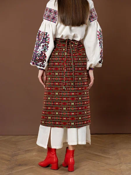 Спідниця міді Едельвіка помаранчевий/коричневий помаранчева