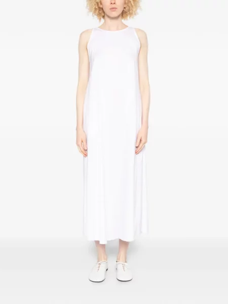 Rochie midi Max Mara fără mâneci în linie A alb
