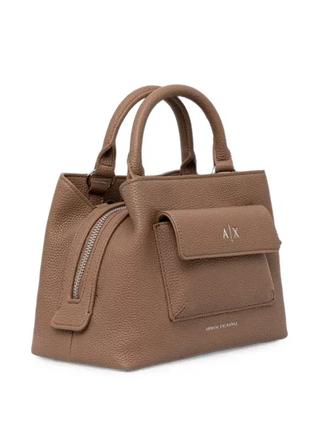Geantă shopper Armani Exchange cu autograf maro