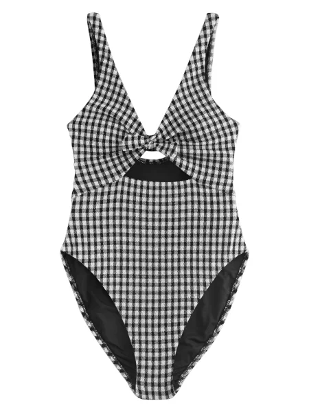 Next Costum de baie întreg negru alb