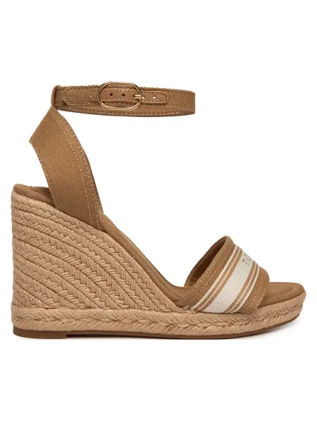 Espadrilky Tommy Hilfiger High Wedge Espad Webbing béžová