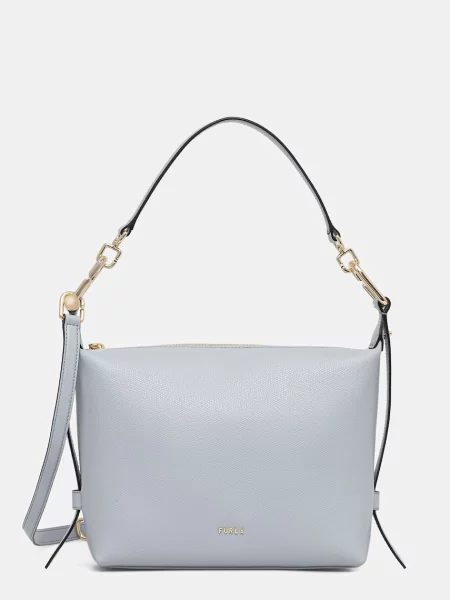 Furla geantă pentru femei din piele Tonie Mini Hobo albastru