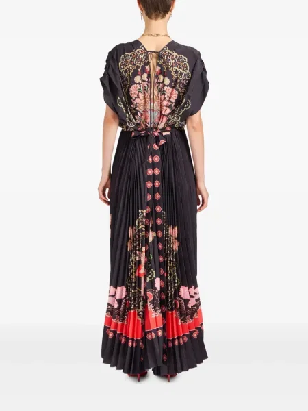 Rochie maxi La Doublej cu model floral cu imagine de costum negru