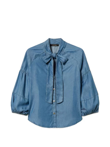 Cămașă din denim Twinset albastru