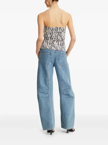 Top Rotate Birger Christensen z nadrukiem w zebrę bez ramiączek niebieski