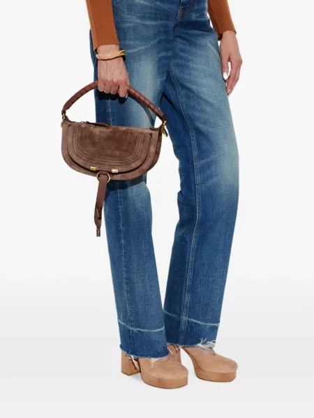 Szarvasbőr shopper táska Chloe barna