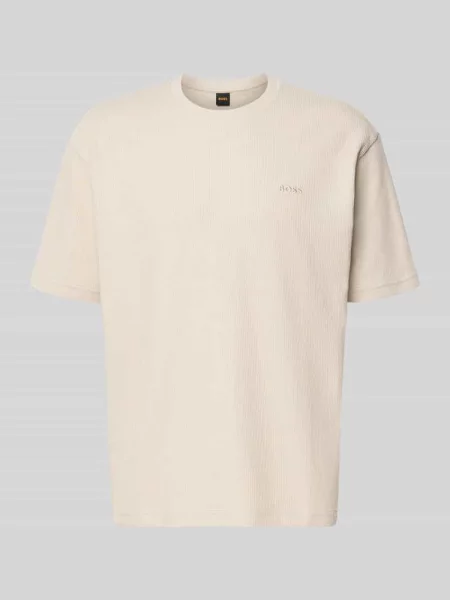 T-shirt o kroju regular fit z czystej bawełny model Te_Rib' Boss Orange zielona