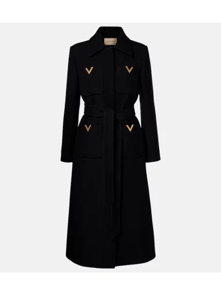 Palton Valentino de lână negru