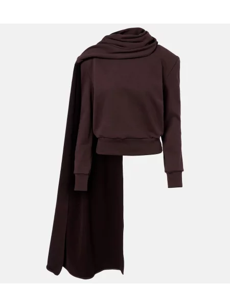 Šal Magda Butrym s draperijom smeđa