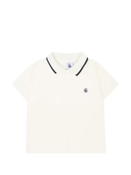 Koszulka polo dziecięca Petit Bateau biała