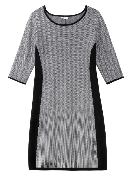 SHEEGO Rochie tricotat gri negru