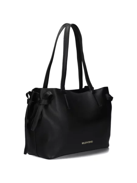 Lniana shopperka Valentino czarna