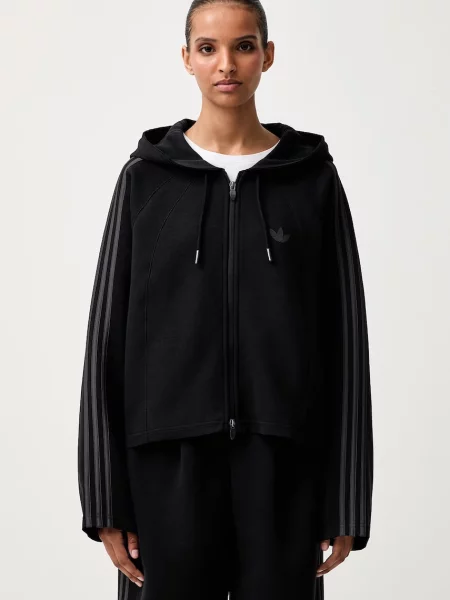Adidas Originals hanorac cu și glugă pentru femei cu SST negru