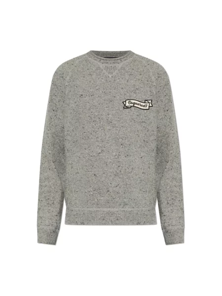 Sweter Dsquared2 wełniany szary