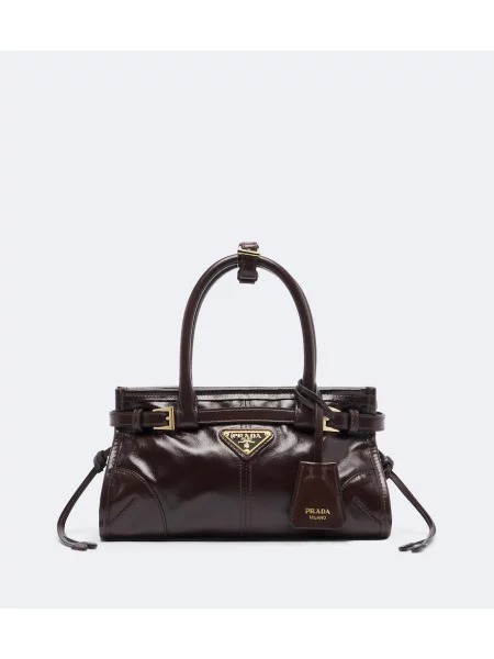 Top Prada din piele maro