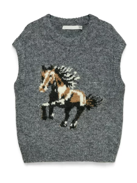 VERO MODA Vestă VMArianna bej / gri amestecat negru