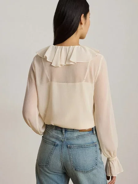 Lauren Ralph Lauren Blúzka žltohnedá béžová