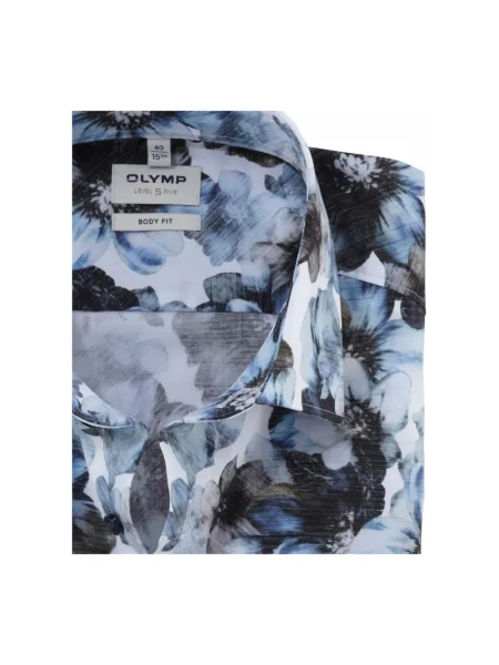 Olymp Level Five koszula casual Mężczyźni Regular Fit wzorzysty 38 niebieski