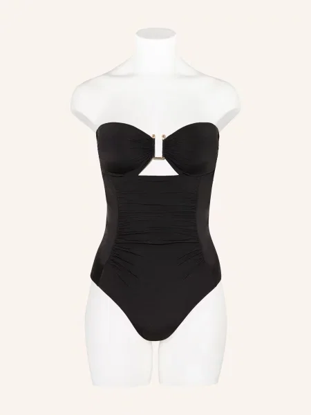 Max Mara Beachwear Bandeau Plavky Bchcurva S Výřezem černá
