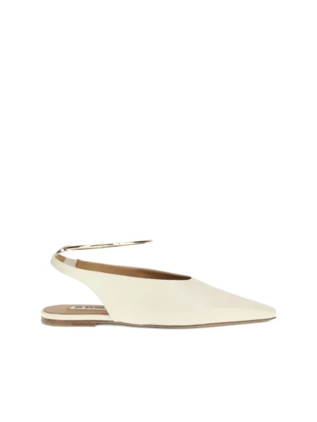 Balerinki Jil Sander skórzane białe