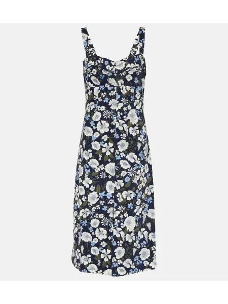 Rochie midi Veronica Beard de in cu model floral până la genunchi