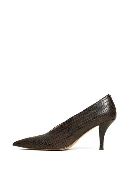 Pantofi cu toc Twinset din piele cu imagine maro