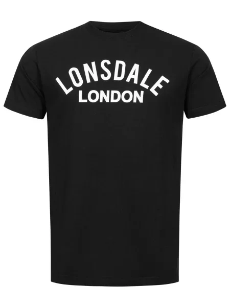 LONSDALE Tricou Bradfield negru alb