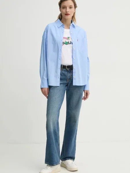 Levi's πουκάμισο γυναικείο HARLIE NEW BF SHIRT μπλε