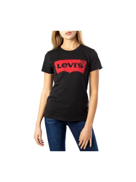T-shirt z nadrukiem z logo w kształcie skrzydła nietoperza Levi's czarna