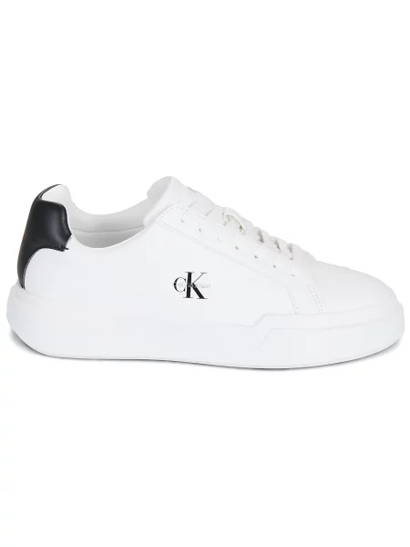 Calvin Klein Sneakersy Chunky Cupsole Laceup Lth Ml biela