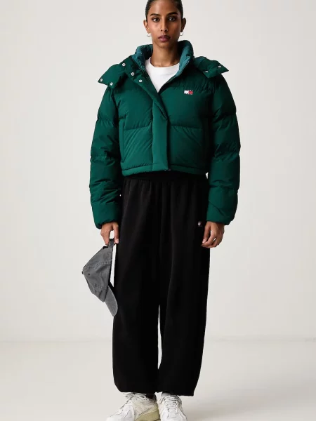 Tommy Jeans péřová bunda zelená