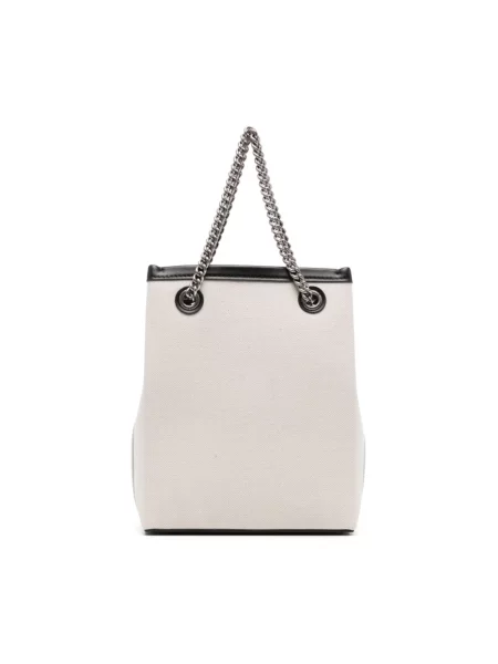 Lniana torebka crossbody Balenciaga beżowa
