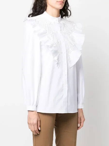 Cămașă Alberta Ferretti din dantelă alb