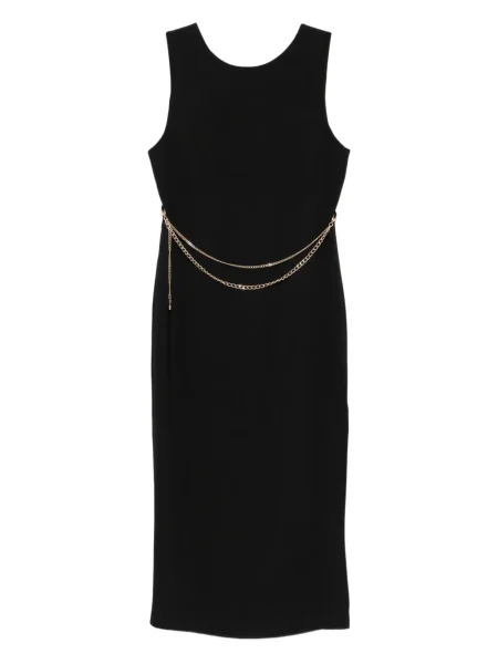 Rochie midi Twinset fără mâneci până la genunchi de costum negru