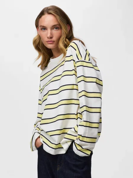 PIECES Tricou PCMila albastru închis / galben alb