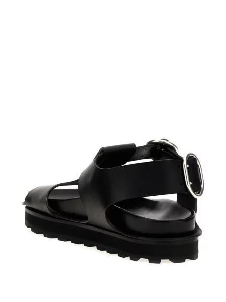 Δερμάτινα σανδάλια Jil Sander μαύρο