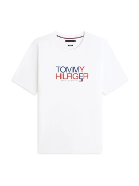 TOMMY HILFIGER Tricou bleumarin / roșu alb