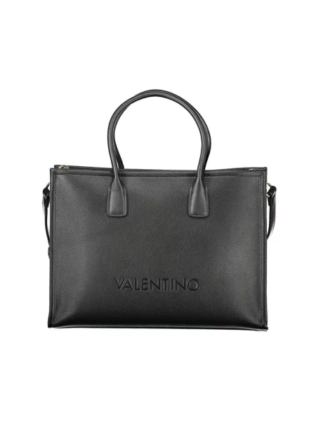 Lniana torebka Valentino Bags czarna